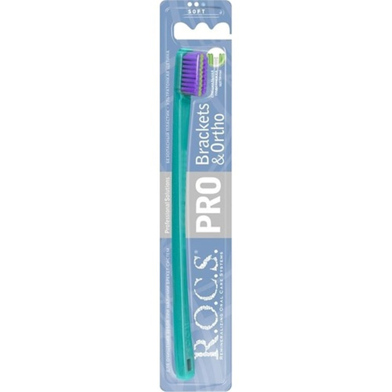 Rocs Pro Ortho&Braket Ortodonti Diş Fırçası Yeşil - Mor