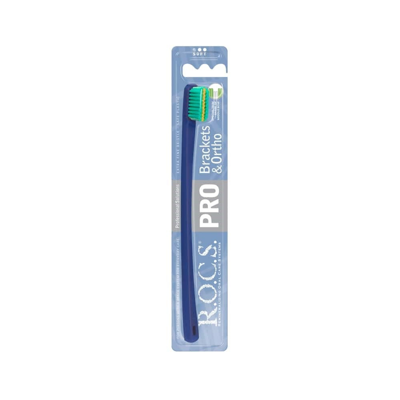 Rocs Pro Ortho&Braket Ortodonti Diş Fırçası Mavi - Yeşil