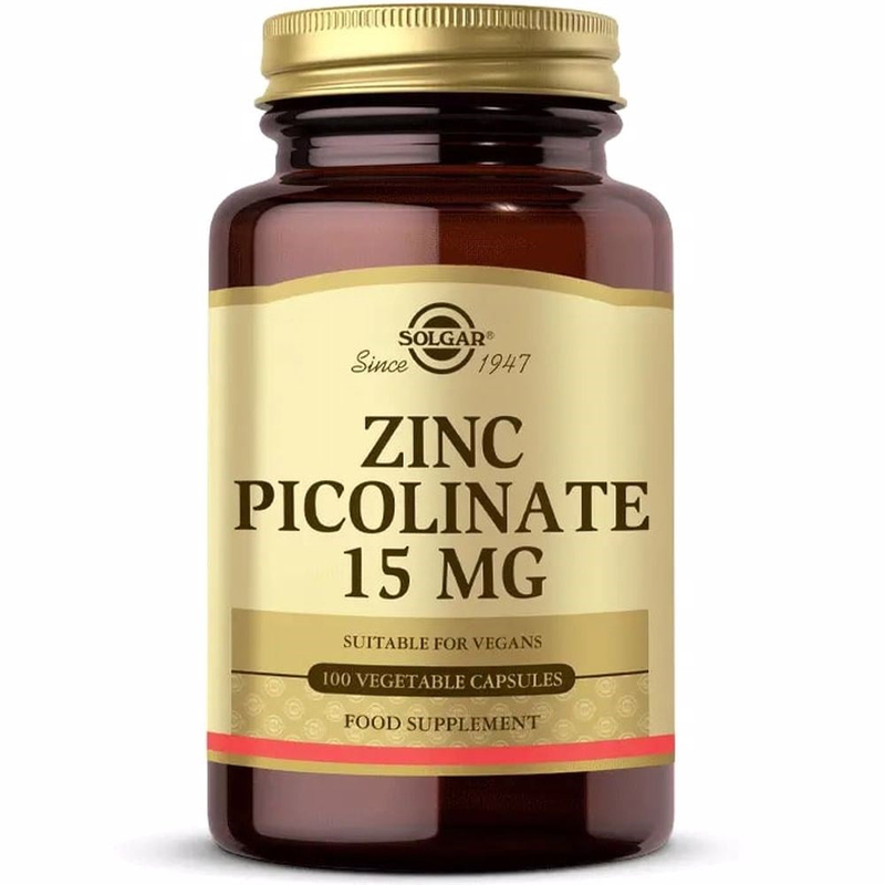 Solgar Zinc Picolinate 15 Mg 100 Bitkisel Kapsül