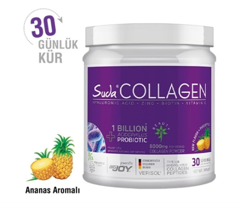 Suda Collagen + Probiyotik Ananas Aromalı Takviye Edici Gıda 300 g