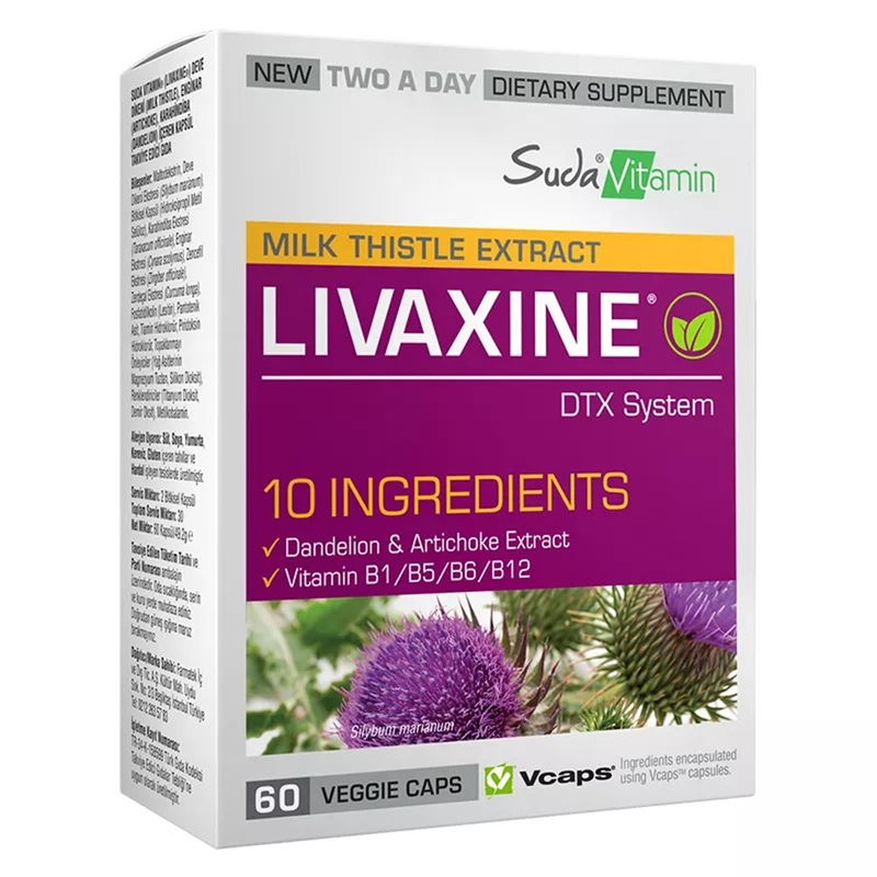 Suda Vitamin Livaxine Milk Thistle Extract 60 Veggie Kapsül