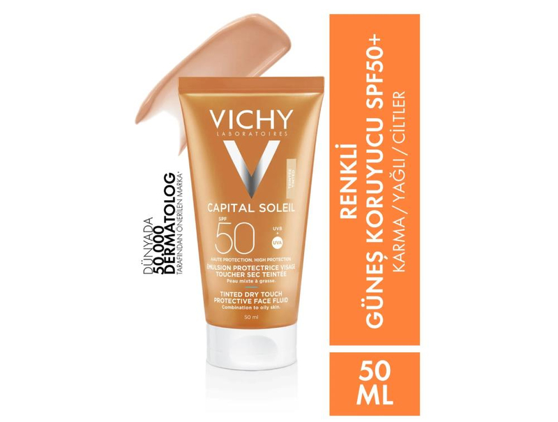 Vichy Capital Soleil Spf 50+ Güneş Koruyucu BB Emülsiyon Tinted (Renkli) 50 ml