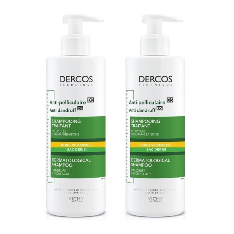 Vichy Dercos Anti Dandruff Kepek Karşıtı Şampuan 390 ml x2 - Kuru Saçlar