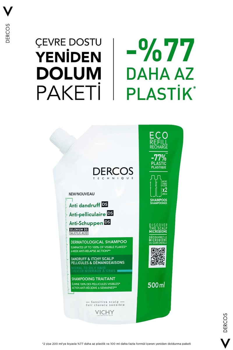 Vichy Dercos Anti dandruff Normal/Yağlı 500 ml