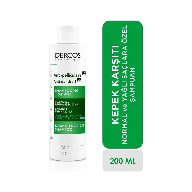 Vichy Dercos Kepeğe Karşı Etkili Bakım Şampuanı Normal/Yağlı Saçlar 200 ml