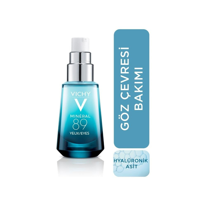 Vichy Mineral 89 Göz Çevresi Bakımı Kaynaklı Hyalüronik Asit ve Saf Kafein ile Nemlendirme 15 ml