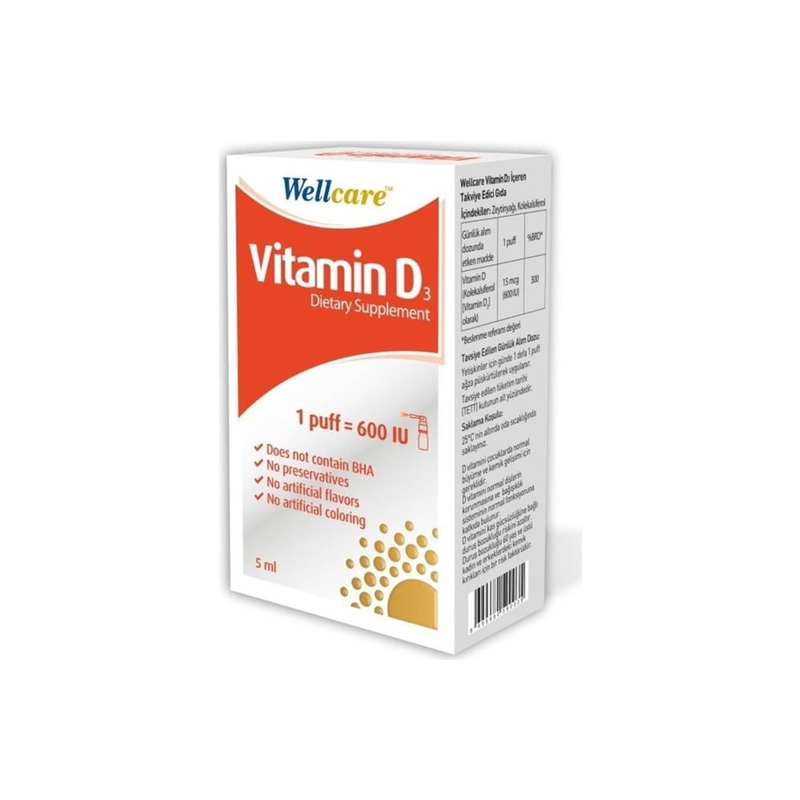 Wellcare Vitamin D3 600 IU 5ML