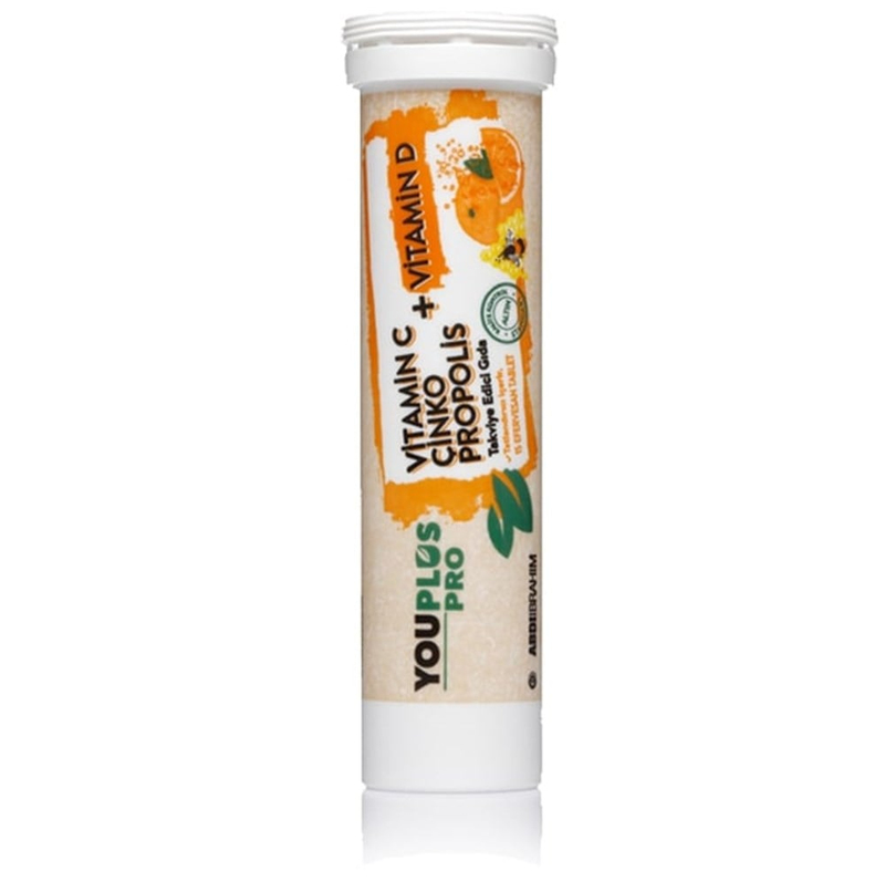 Youplus Pro Vitamin C Çinko Propolis+D Vitamin15 Efervesan Tablet