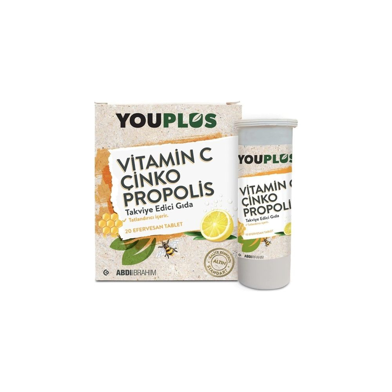 Youplus Vıtamin C & Çinko & Propolis 20 Efervesan Tablet