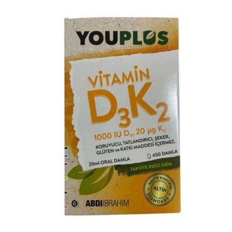 Youplus Vitamin D3K2 1000 IU Oral Damla 20 ml