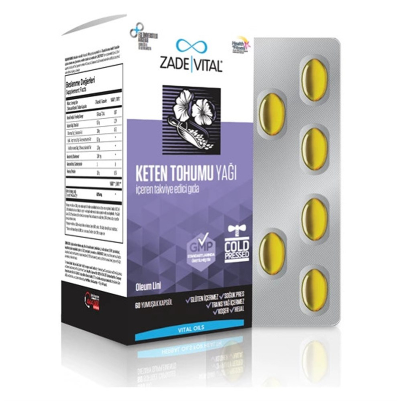 Zade Vital Keten Tohumu Yağı 625 Mg 60 Kapsül
