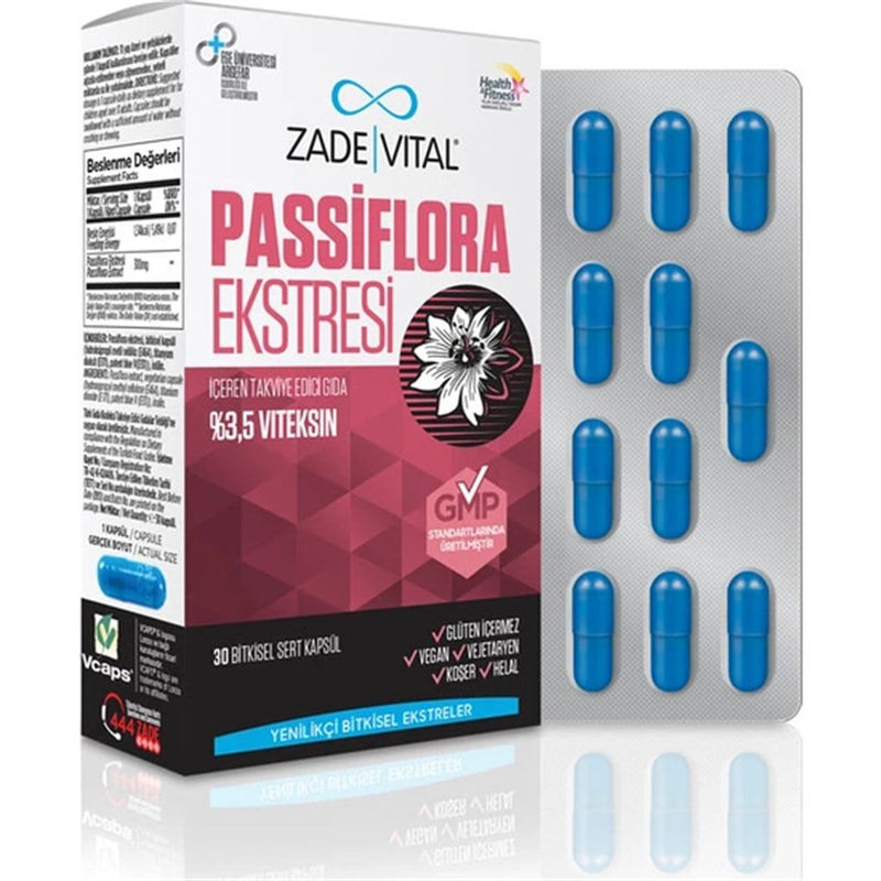 Zade Vital Passiflora Ekstresi 30 Bitkisel Kapsül