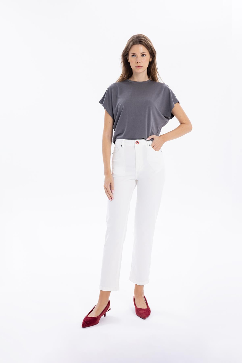 Basic 5 Cep Casual Kadın Dokuma Pantolon