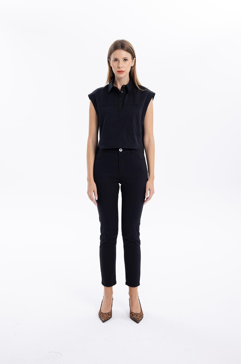 Basic 5 Cep Casual Slim Fit Kadın Dokuma Pantolon