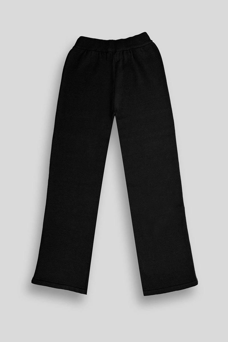Beli Lastikli Wide Leg Örme Triko Kadın Pantolon