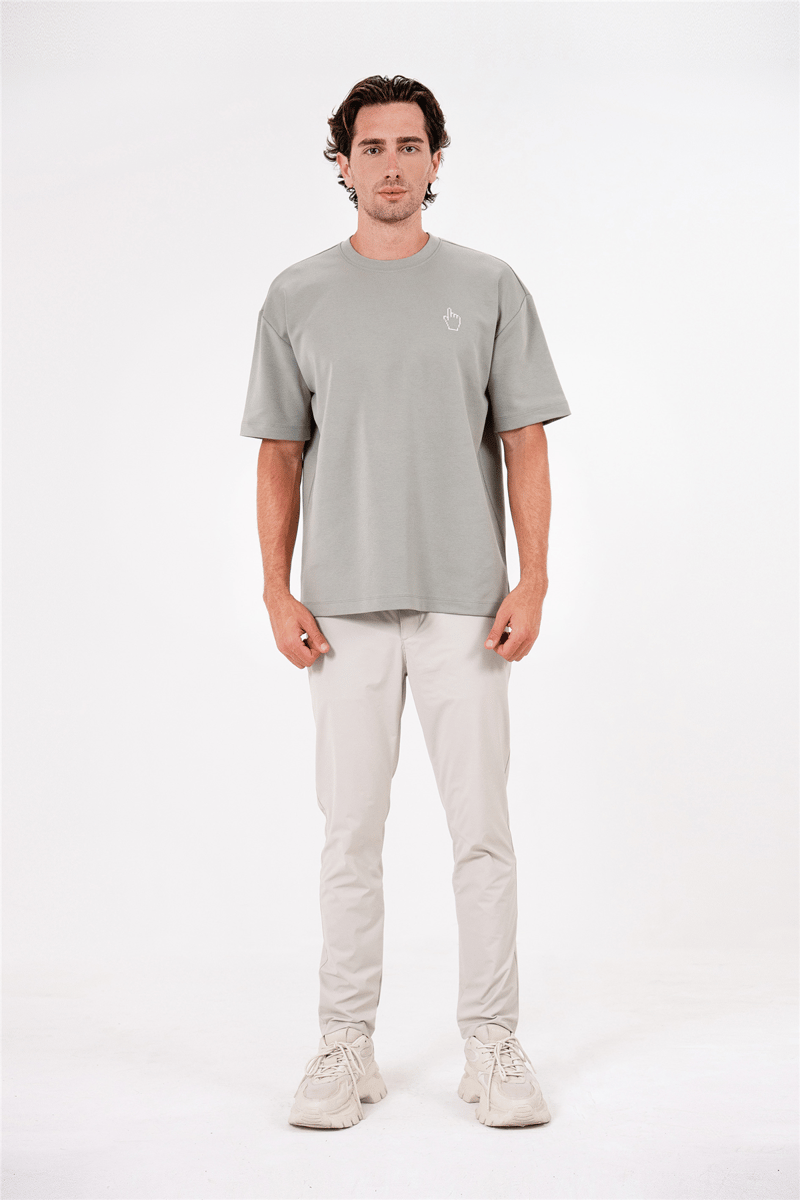 Bisiklet Yaka Baskılı Erkek T-shirt