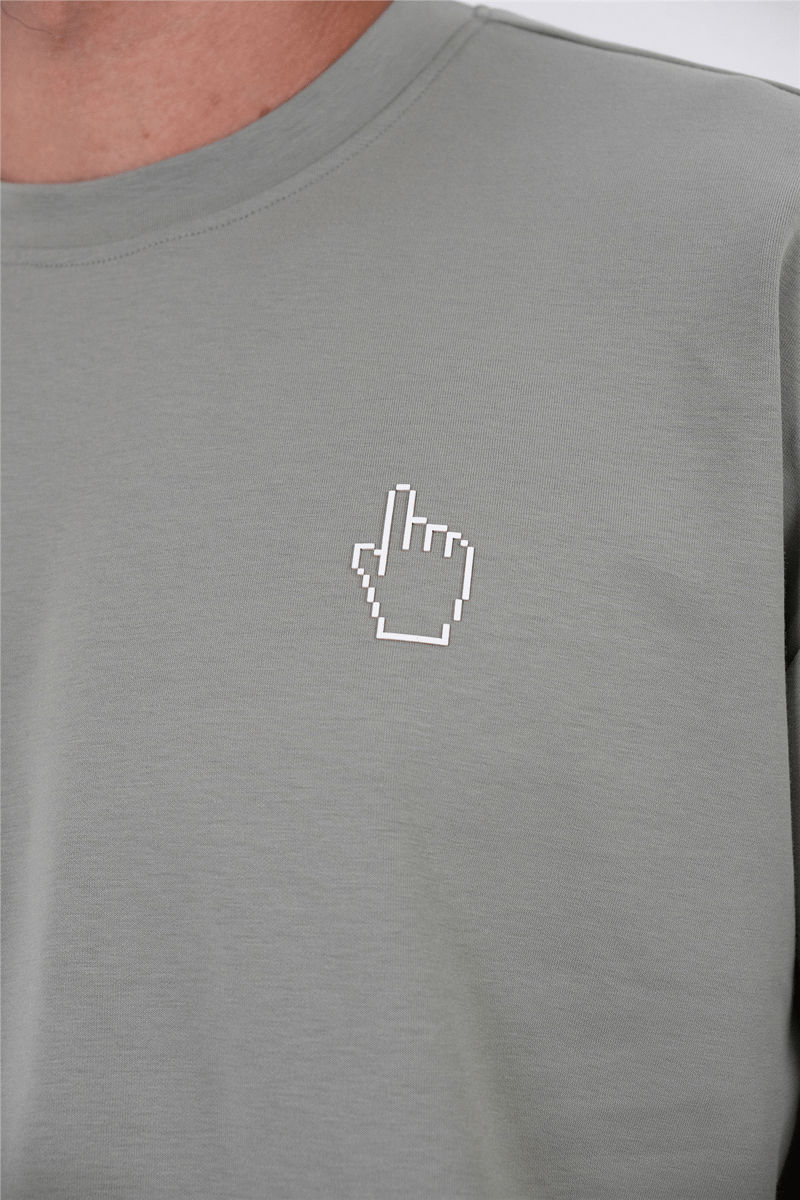 Bisiklet Yaka Baskılı Erkek T-shirt