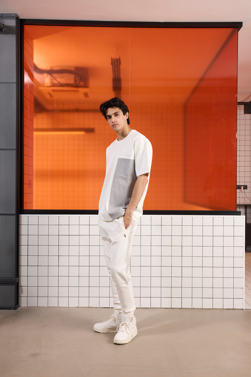 Bisiklet Yaka Cep Detaylı Oversize Erkek T-shirt