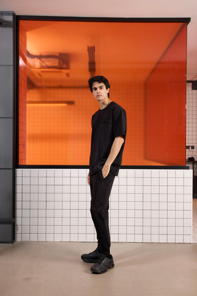 Bisiklet Yaka Cep Detaylı Oversize Erkek T-shirt