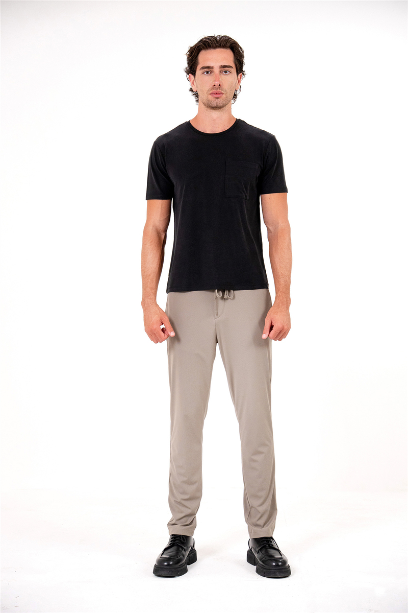 Bisiklet Yaka Cepli Basic Erkek T-shirt