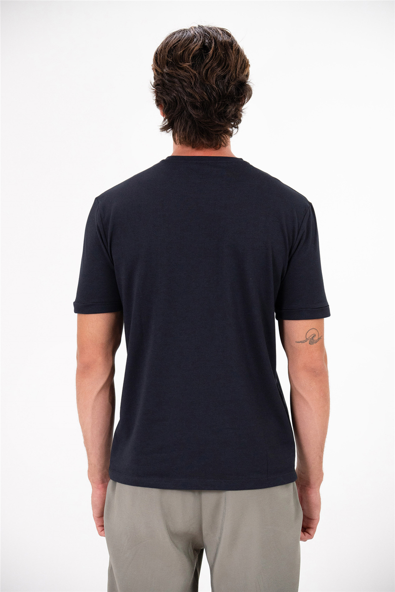 Bisiklet Yaka Kol Ucu Duble Erkek T-shirt