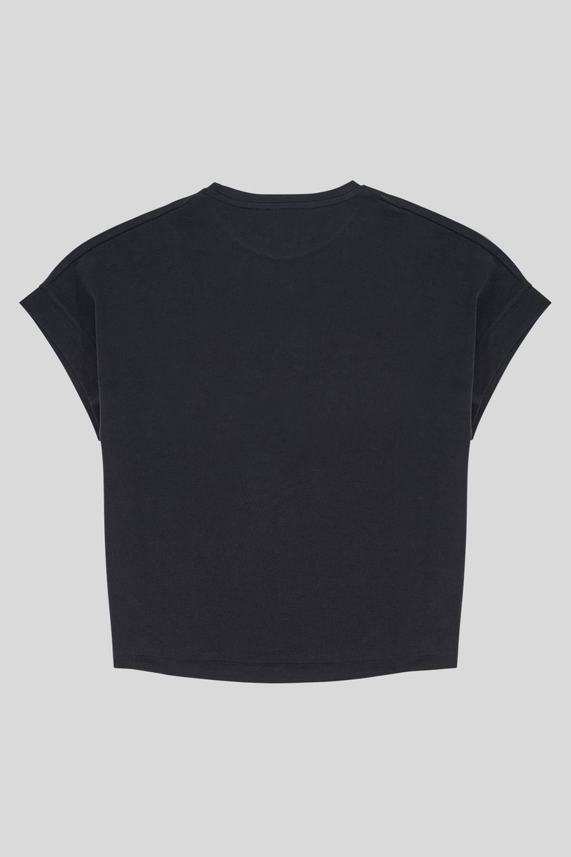Bisiklet Yaka Önü Varak Baskılı Kadın T-shirt