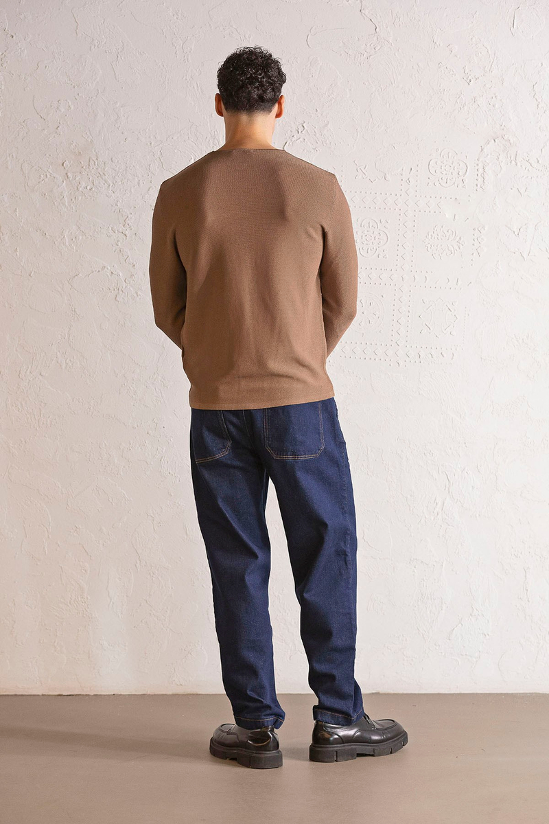 Bisiklet Yaka Slim Fit Erkek Kazak