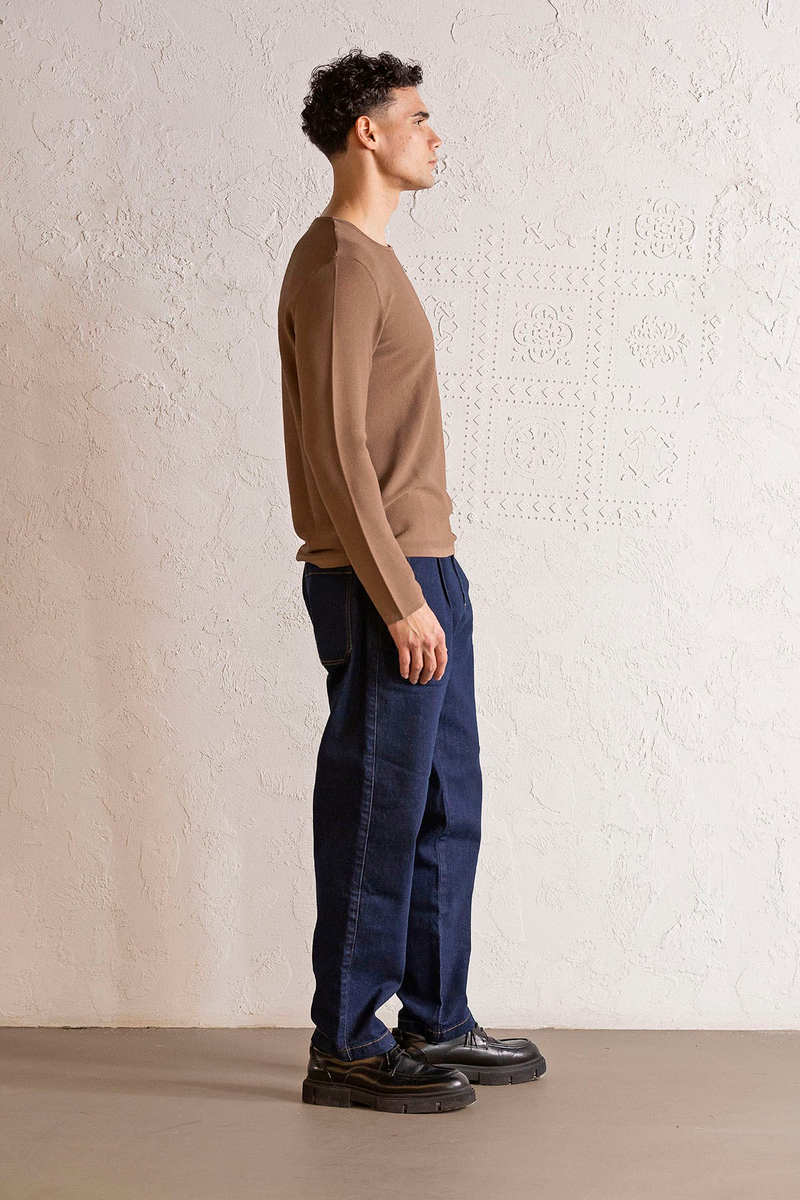 Bisiklet Yaka Slim Fit Erkek Kazak