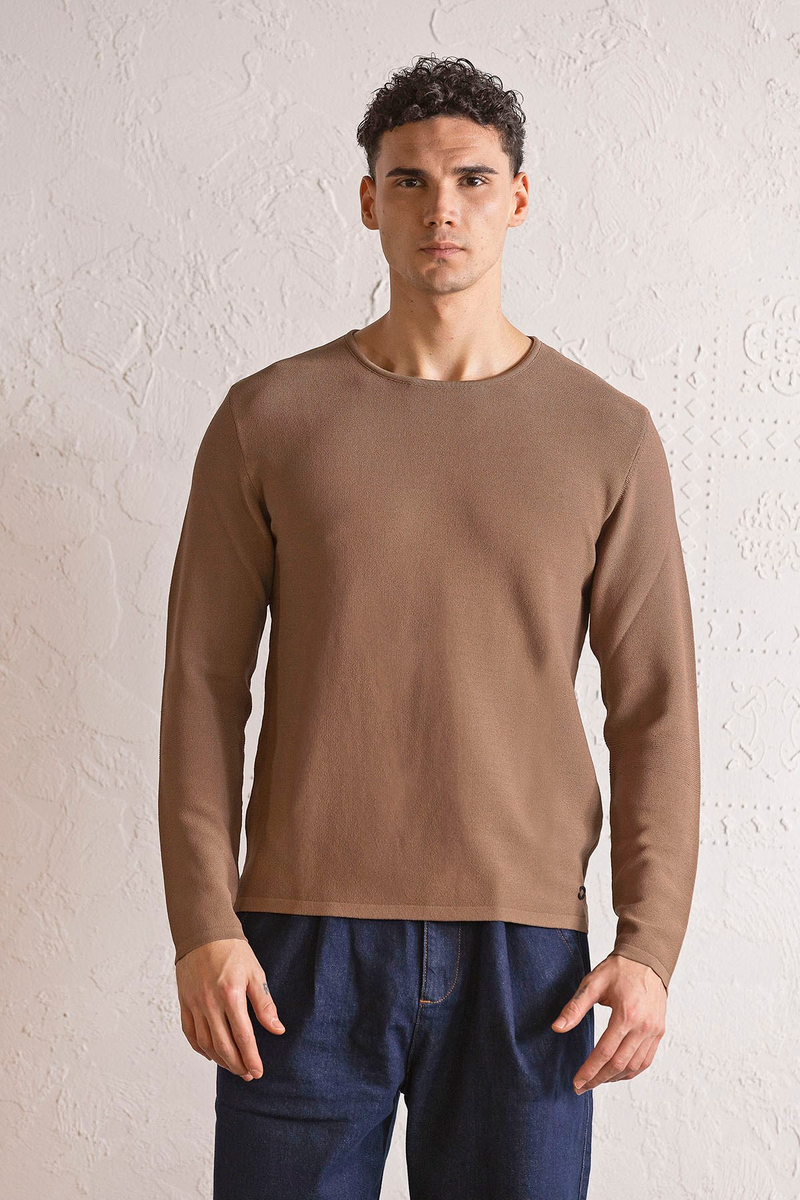Bisiklet Yaka Slim Fit Erkek Kazak
