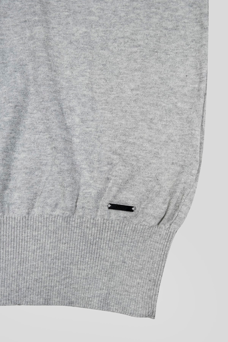 Bisiklet Yaka Slim Fit Fermuar ve Garni Detaylı Erkek Kazak