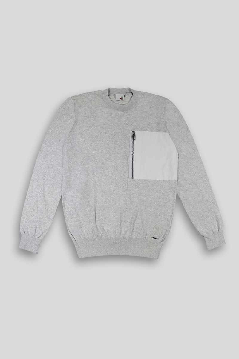 Bisiklet Yaka Slim Fit Fermuar ve Garni Detaylı Erkek Kazak