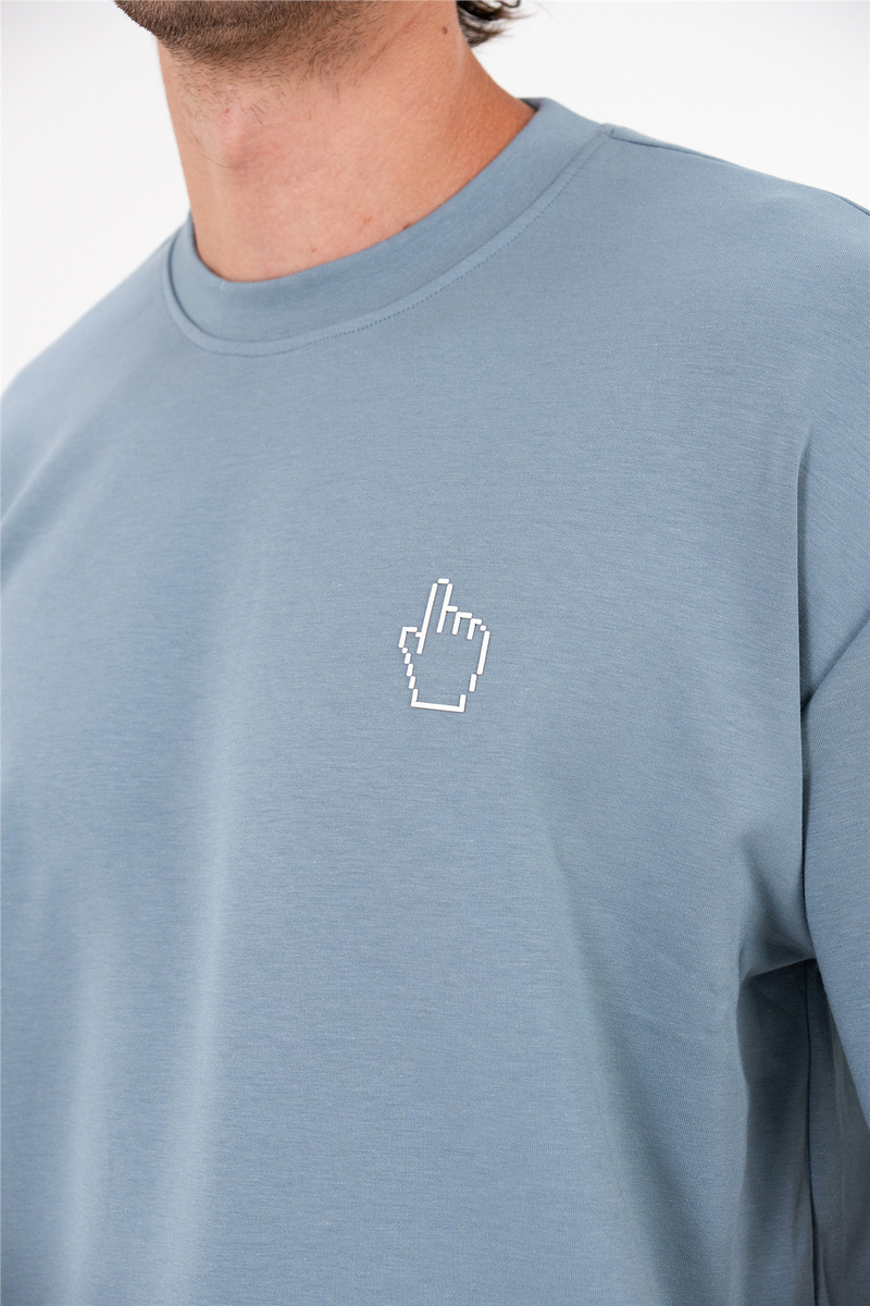 Bisiklet Yaka Sol Göğsü Baskıl Erkekı T-shirt