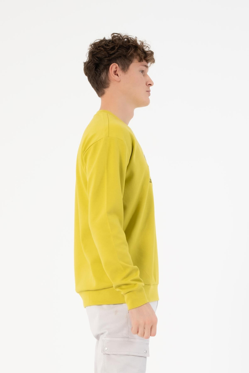 Bisiklet Yaka Zero Baskılı Erkek Sweatshirt