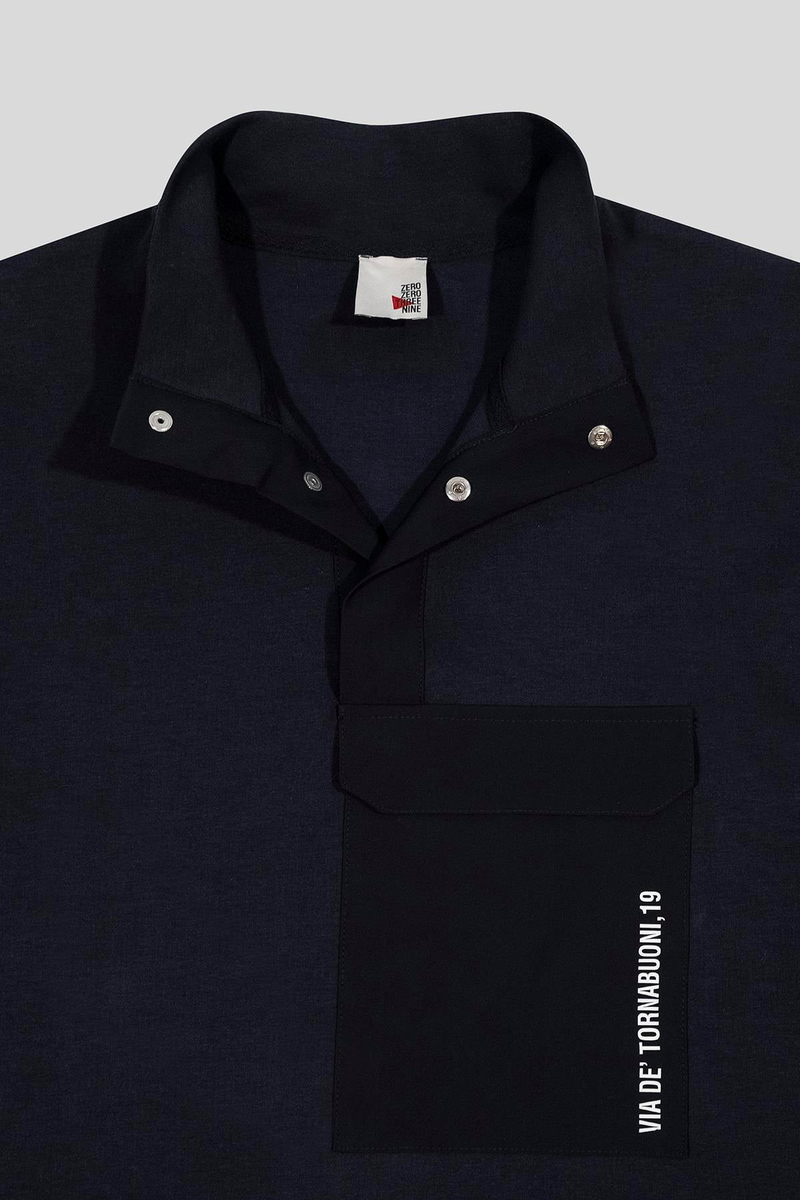 Çıtçıt Kapamalı Dik Yaka Sweatshirt