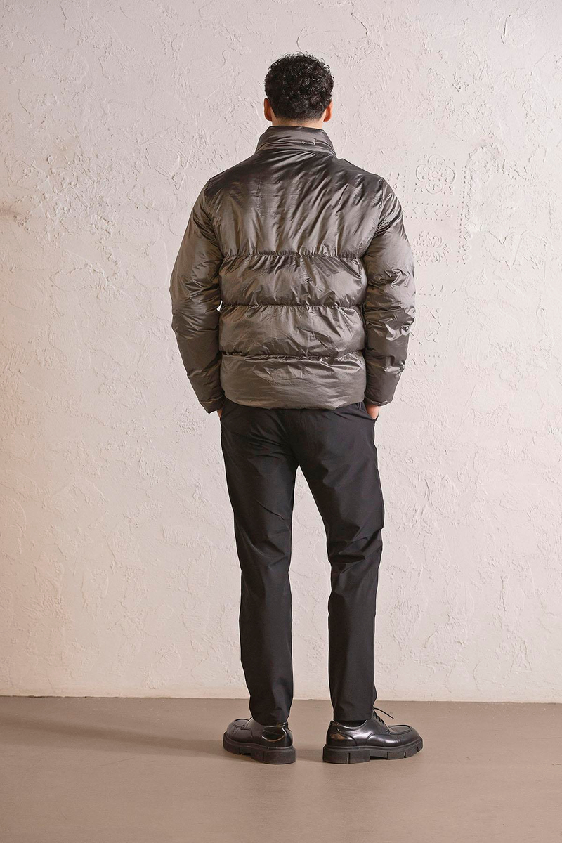 Dik Yaka Çift Taraflı Basic Erkek Mont