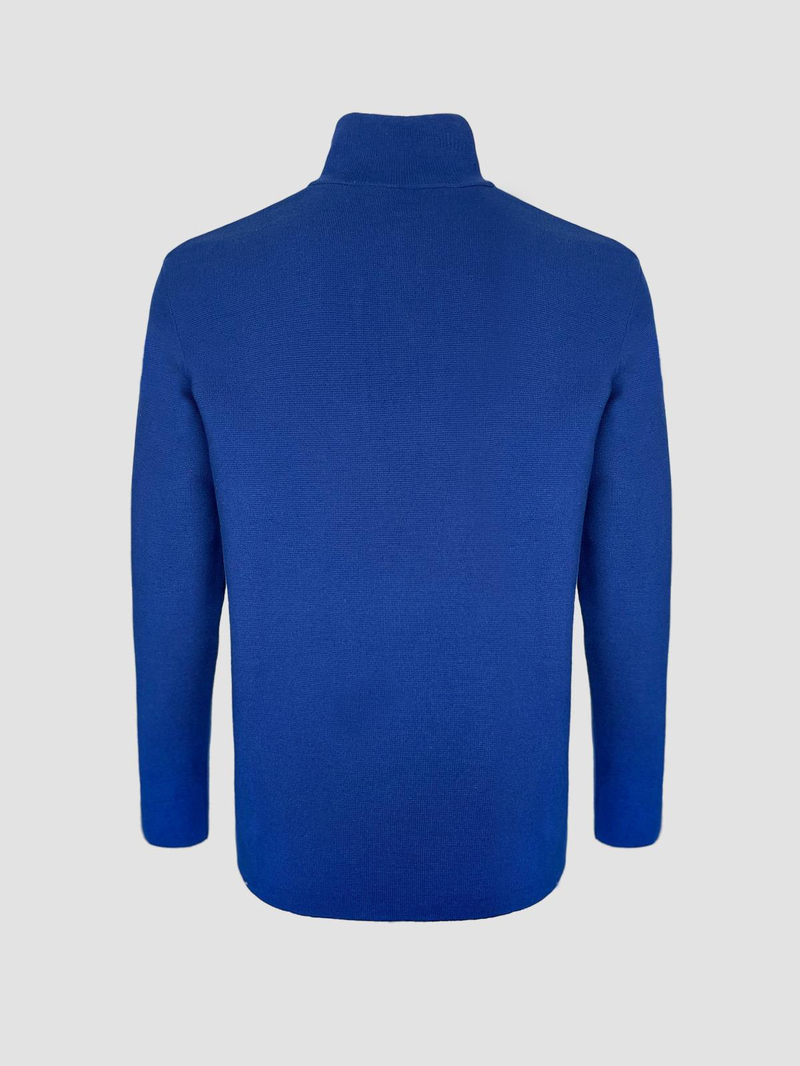 Dik Yaka Fermuar Detaylı Slim Fit Erkek Kazak