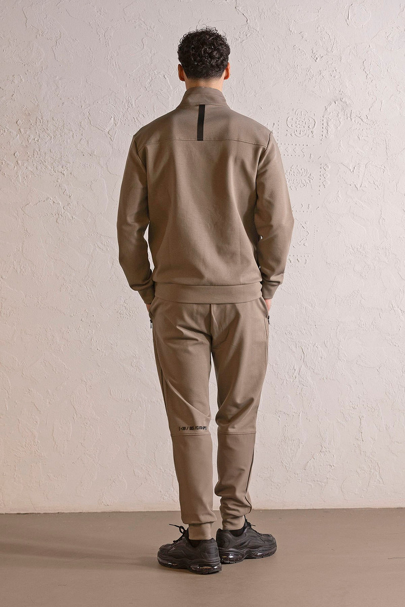 Dik Yaka Fermuar ve Çıtçıt Detaylı Erkek Sweatshirt