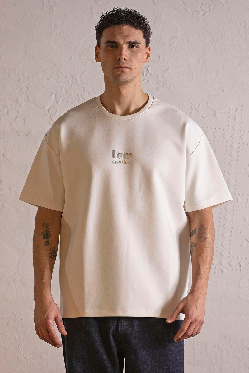 I AM ANOTHER Baskılı Oversize Erkek T-shirt