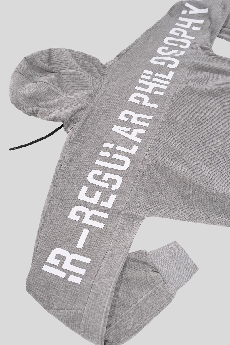 Kapüşonlu Baskı Detaylı Kadife Erkek Sweatshirt