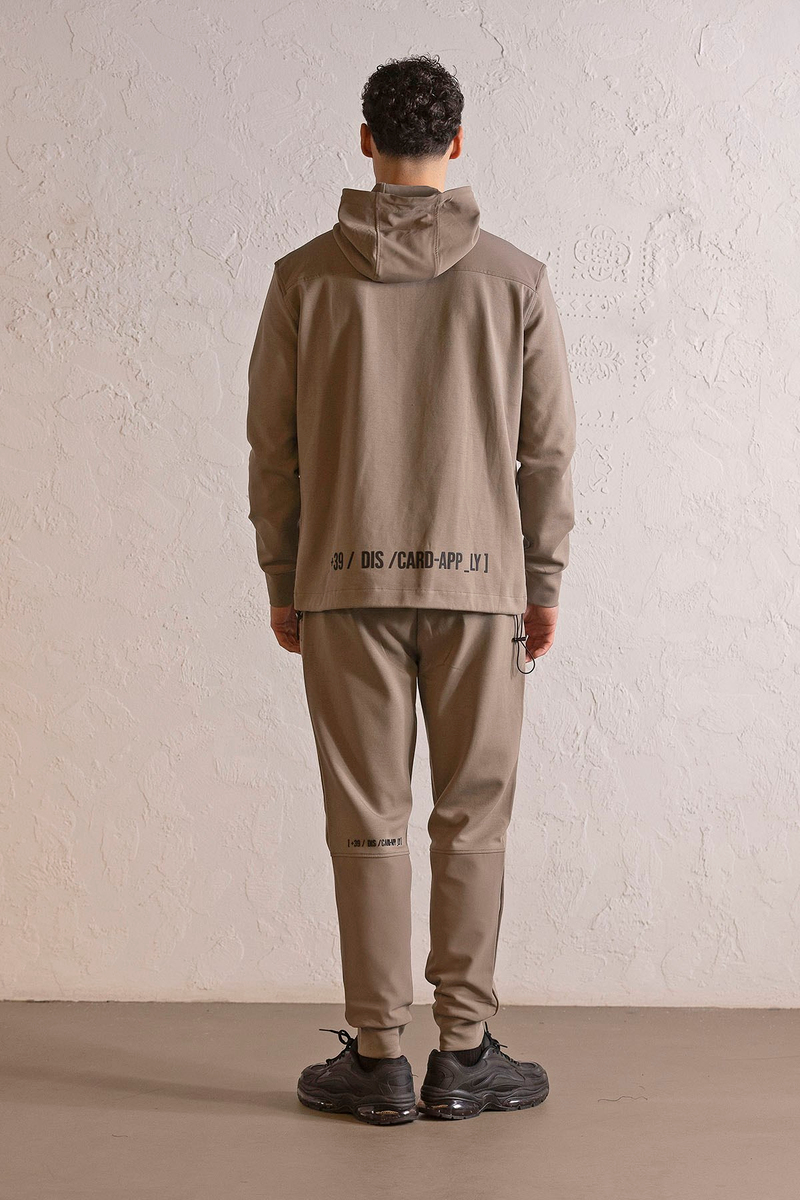 Kapüşonlu Çıtçıt ve Fermuar Detaylı Kanguru Cepli Erkek Sweatshirt