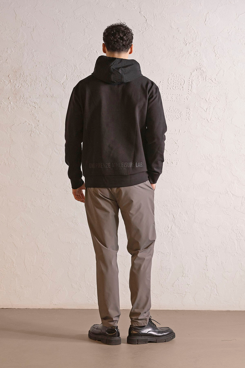 Kapüşonlu Fermuar ve Çıtçıt Detaylı Garnili Erkek Sweatshirt