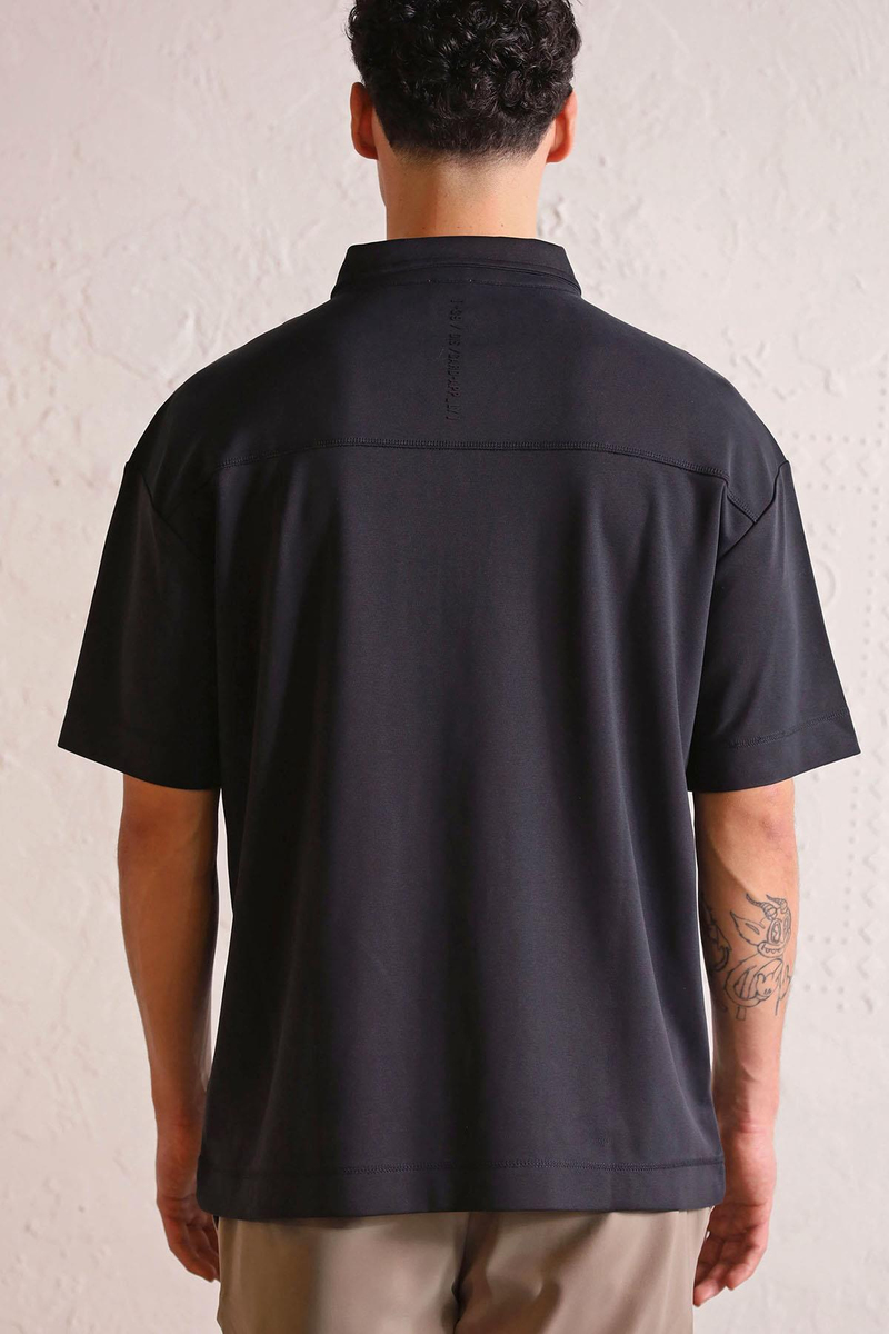 Polo Yaka Patı Fermuarlı Cepli Erkek T-shirt