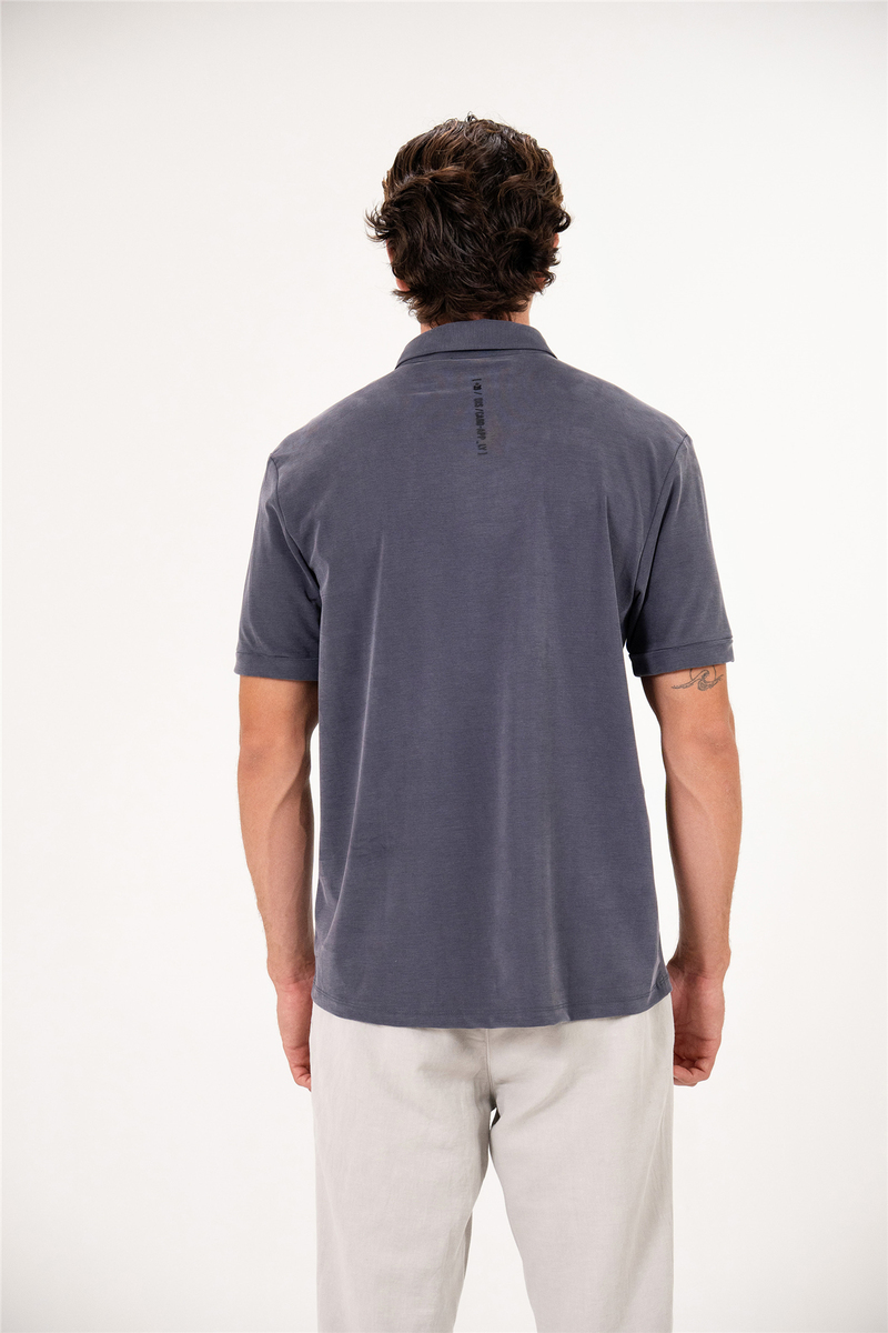 Polo Yaka Sol Göğsü Baskılı Erkek T-shirt