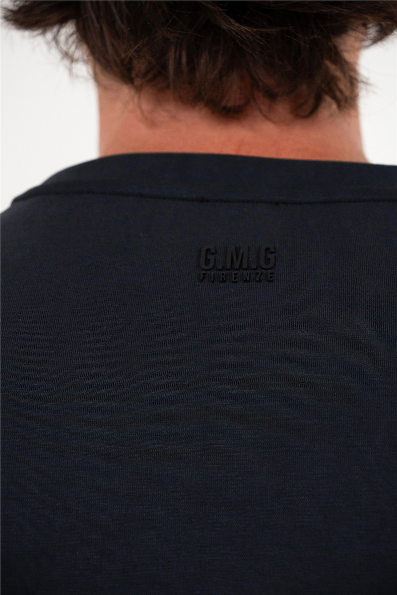 Sol Göğüsü Fermuarlı Cebi Garnili Erkek T-shirt
