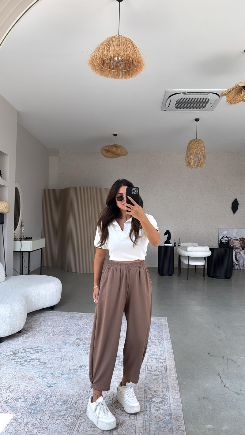 Açık Kahverengi Modal Baggy Eşofman