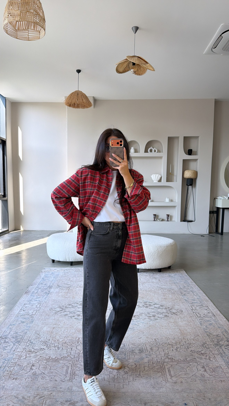 Antrasit Orijinal Mom Fit Jean