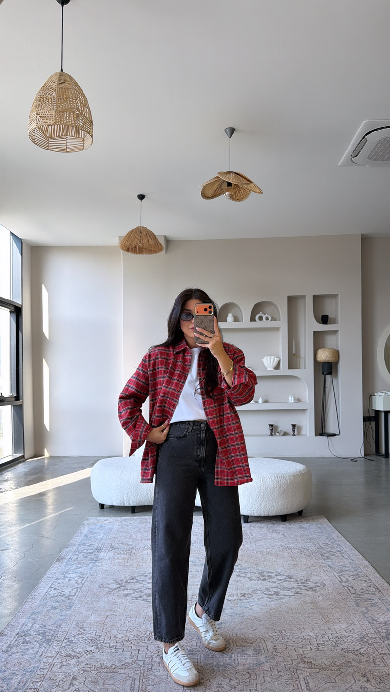 Antrasit Orijinal Mom Fit Jean