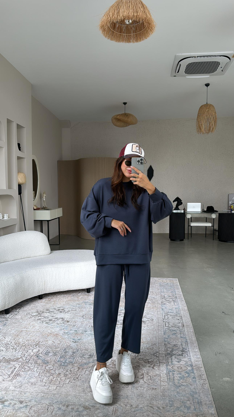 Antrasit Sweatshirt Eşofman Takım