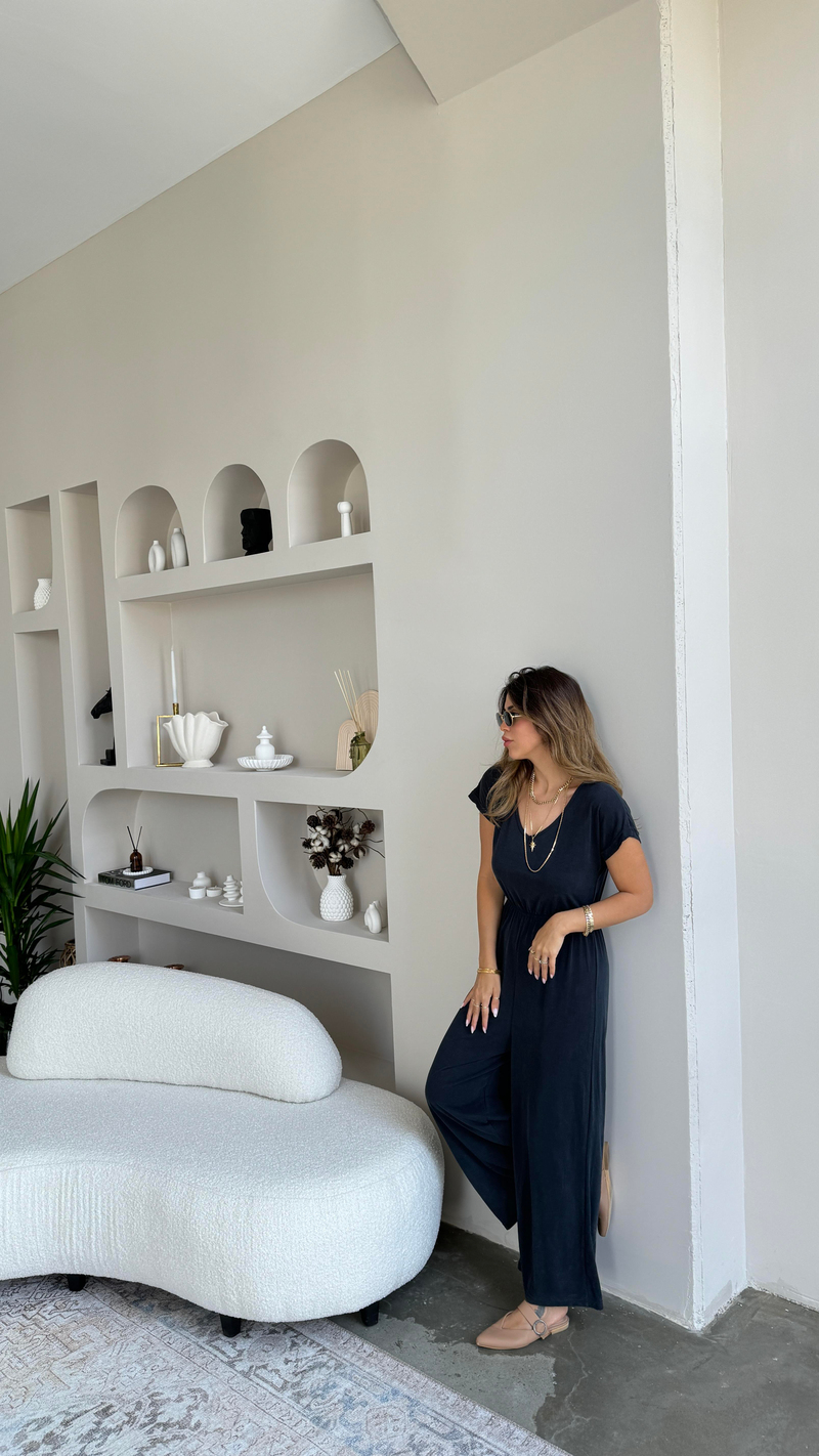 Antrasit V Yaka Beli Lastikli Tulum
