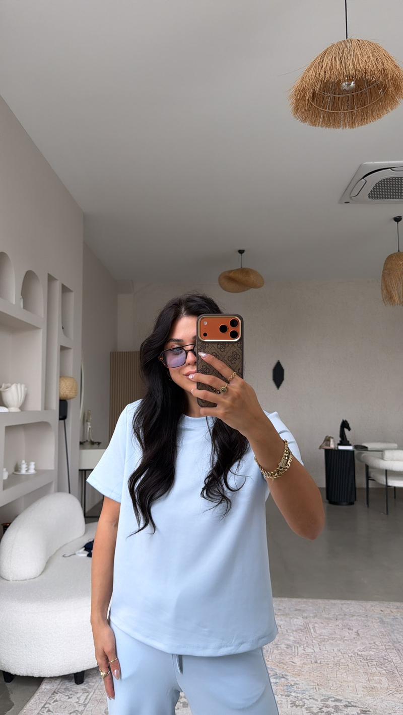Bebe Mavi İnce Modal Bisiklet Yaka Alt Üst Takım